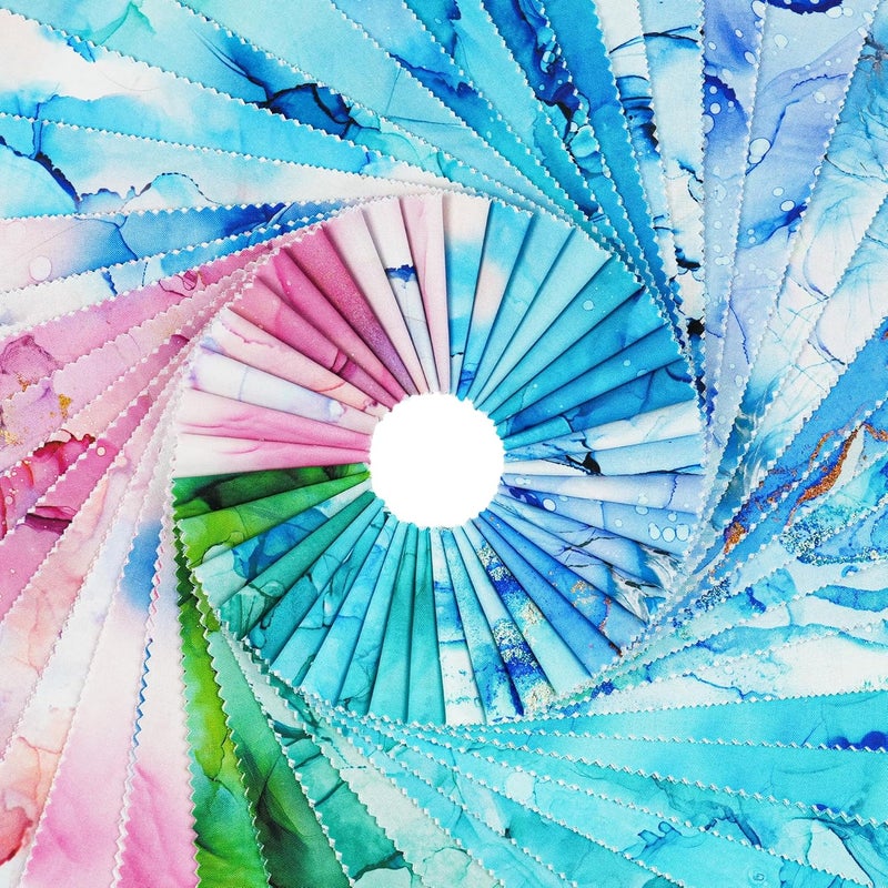craftido -18 Options-100% Cotton Jelly Roll Fabric Precut Strips for Quilting, Crafting, and Sewing, 40 Strips 2.5" x 44" Assorted Bundles for Rug, Quilt Project, DIY Craft and Home Decor-Rainbow Inks - Image 2
